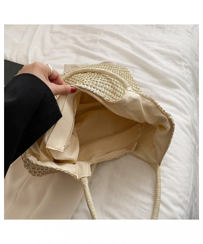 Straw Woven Women Handbag Summer Beach Fashion Tote Vacation Shopping Bags Purse Beige $17.33 Totes