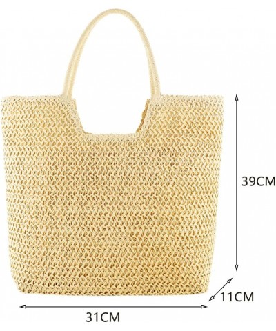 Straw Woven Women Handbag Summer Beach Fashion Tote Vacation Shopping Bags Purse Beige $17.33 Totes