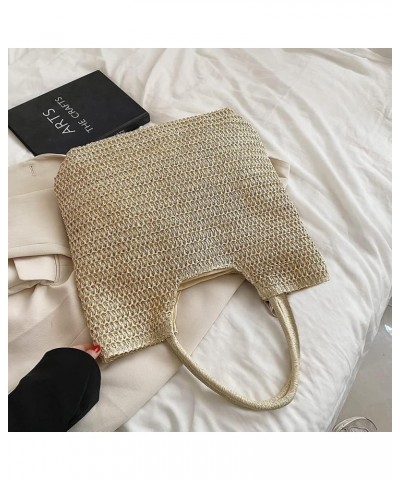 Straw Woven Women Handbag Summer Beach Fashion Tote Vacation Shopping Bags Purse Beige $17.33 Totes