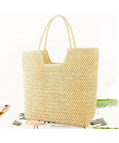 Straw Woven Women Handbag Summer Beach Fashion Tote Vacation Shopping Bags Purse Beige $17.33 Totes