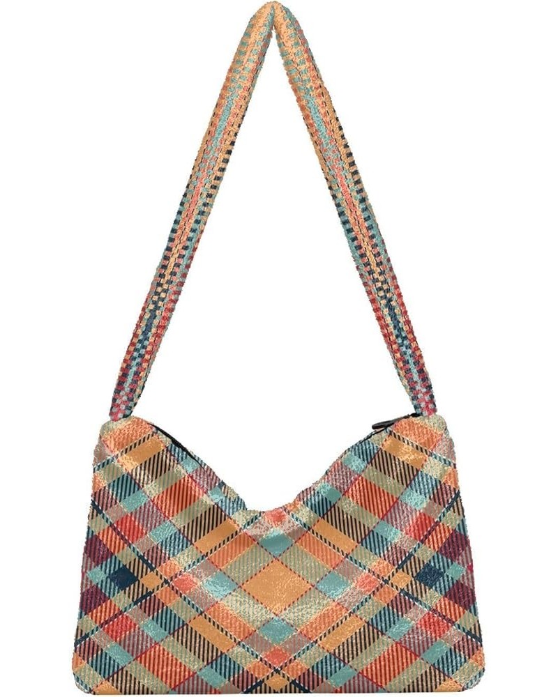 Tartan Scotland Plaid Colorful Shoulder Handbags Purse, Fuzzy Tote Women Hobo Bags Tartan Scotland Plaid Colorful1 $12.59 Totes