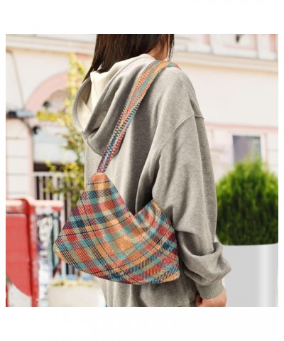 Tartan Scotland Plaid Colorful Shoulder Handbags Purse, Fuzzy Tote Women Hobo Bags Tartan Scotland Plaid Colorful1 $12.59 Totes