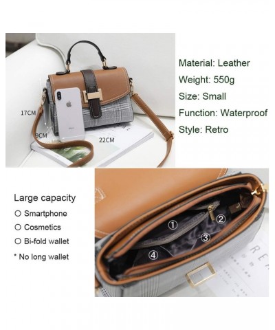 Crossbody Purse for Women Shoulder Bag Leather Waterproof Retro Fashion Handbag Small Brown $19.94 Shoulder Bags