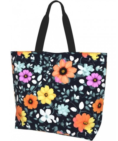 Beautiful Colourful Flowers Women'S Shoulder Shopping Bag, Suitable For Daily Travel Shopping, Handbag Items Storage $13.49 S...