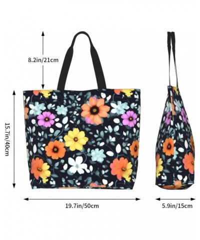 Beautiful Colourful Flowers Women'S Shoulder Shopping Bag, Suitable For Daily Travel Shopping, Handbag Items Storage $13.49 S...