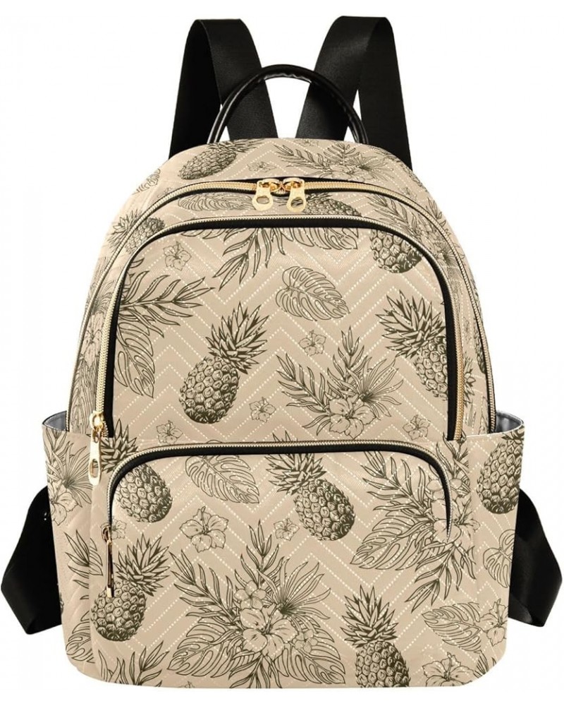 Pineapple Fruits Exotic Flowers and Leaves Casual Fashion Polyester Travel Rucksack Shoulder Bag Color Medium $18.13 Backpacks