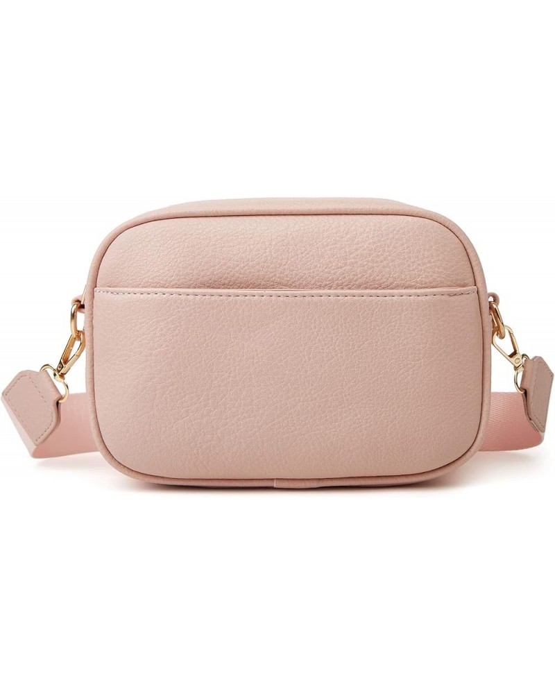 Triple Zip Small Crossbody Bag for Women, Square Snapshot Camera Side Shoulder Purse Handbag with Wide Strap Pink $8.94 Cross...