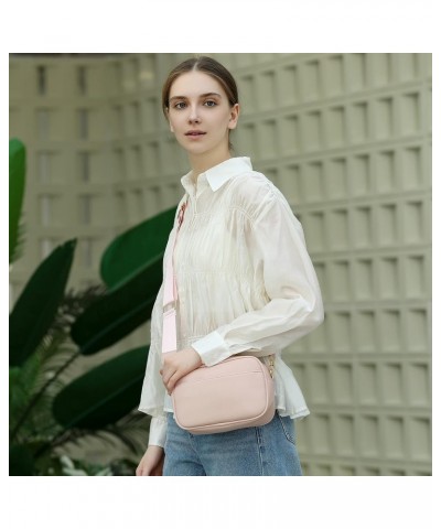 Triple Zip Small Crossbody Bag for Women, Square Snapshot Camera Side Shoulder Purse Handbag with Wide Strap Pink $8.94 Cross...