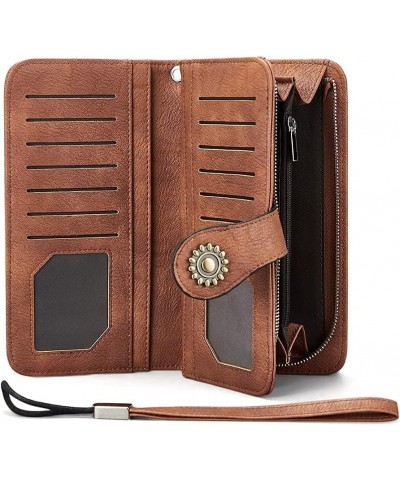 Womens Wallet Genuine Leather Large Capacity Wristlet Clutch Purse Credit Card Holder with RFID Blocking 1-Napa-Brown $15.60 ...