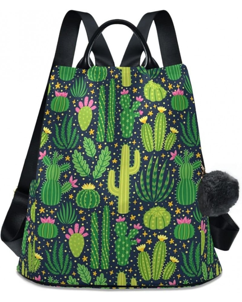 Cactus Succulent Floral Womens Backpack Purse Small Travel Backpack Anti Theft Shoulder Bag Satchel Bags for Work Travel Ladi...