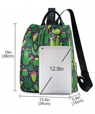 Cactus Succulent Floral Womens Backpack Purse Small Travel Backpack Anti Theft Shoulder Bag Satchel Bags for Work Travel Ladi...