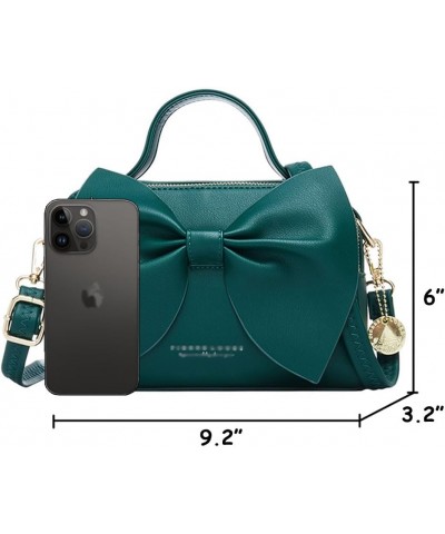 Crossbody Bag for Women Vegan Leather Purse Small Satchel Handbags Bowknot Bags Shoulder Crossbody Bag Zip Pockets Bag Green ...