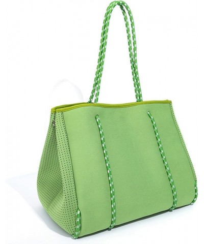 2024 large capacity European and American beach bag outdoor leisure women's shoulder bag tote bag Light Green $29.10 Shoulder...