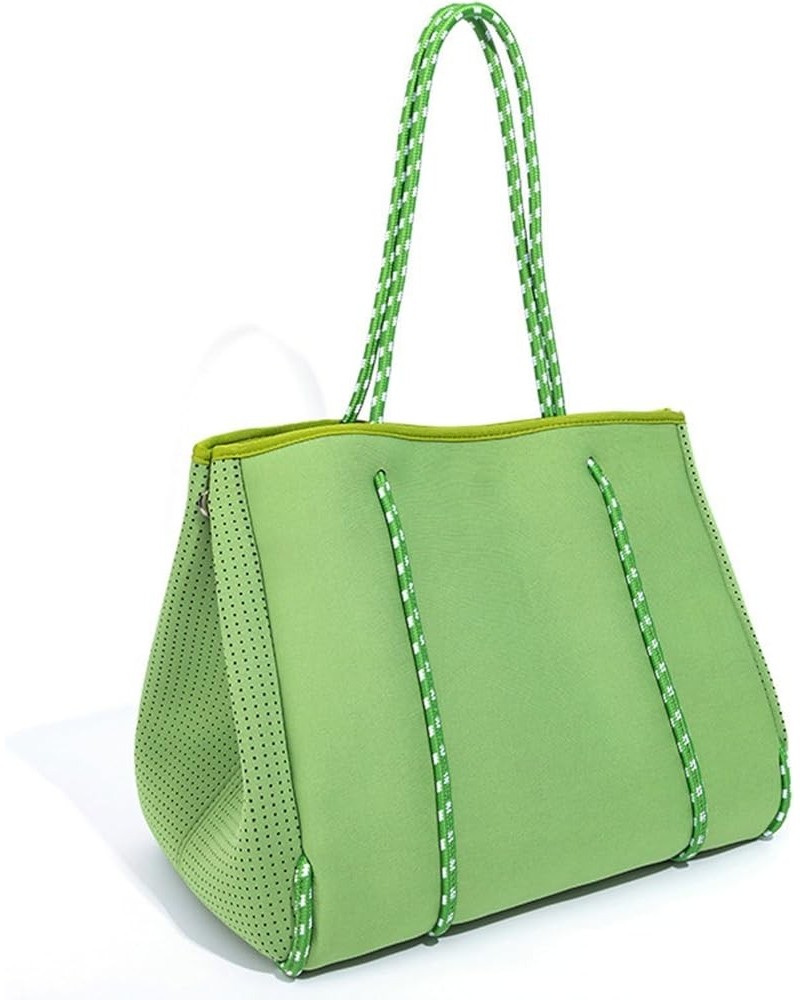 2024 large capacity European and American beach bag outdoor leisure women's shoulder bag tote bag Light Green $29.10 Shoulder...