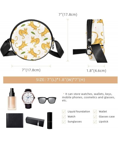 Snowflakes Floral Crossbody Bag for Women Teen Girls Round Canvas Shoulder Bag Purse Tote Handbag Bag Multi14 $9.66 Totes