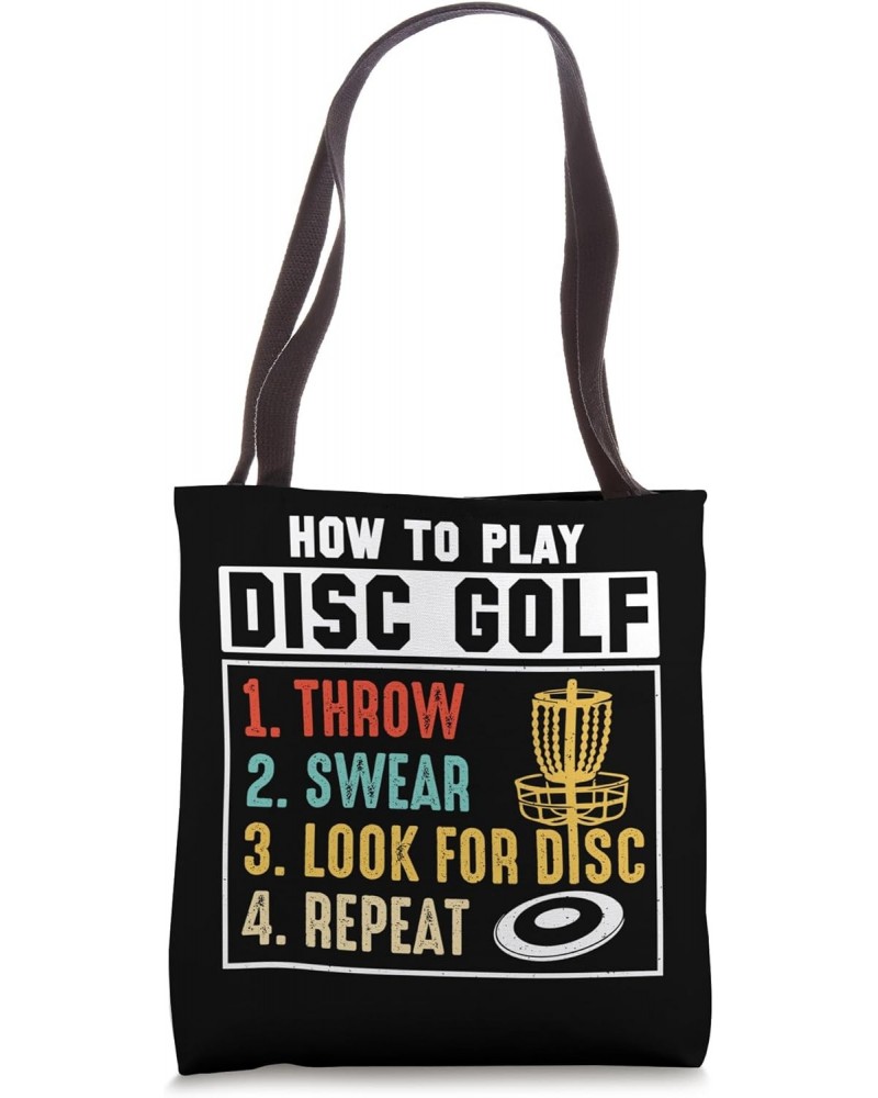 How To Play Disc Golf Frisbee Disc Golfer Humor Disc Golfing Tote Bag $11.28 Totes