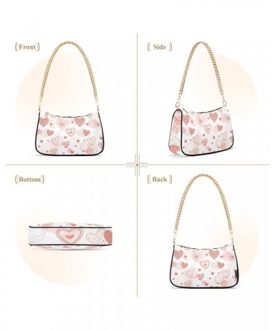 Cross Body Bag Cute Vintage Flowers Tote Bag Chain Bag Shoulder Bag Handbag Purse for Women Cute Hearts Valentine $14.40 Shou...