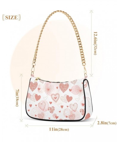 Cross Body Bag Cute Vintage Flowers Tote Bag Chain Bag Shoulder Bag Handbag Purse for Women Cute Hearts Valentine $14.40 Shou...