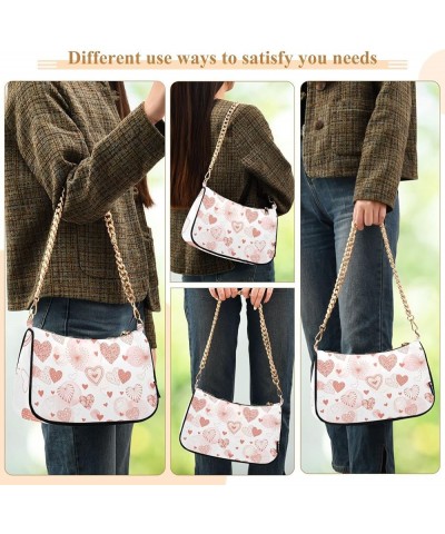 Cross Body Bag Cute Vintage Flowers Tote Bag Chain Bag Shoulder Bag Handbag Purse for Women Cute Hearts Valentine $14.40 Shou...