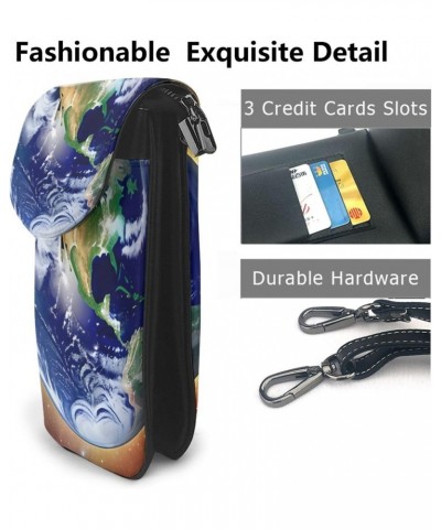 Cosmic Earth Crossbody, Zippered Cell Phone Wallet With Card Slot, Removable Shoulder Strap, 7.6 X 4.9 Inches $18.94 Crossbod...