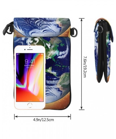 Cosmic Earth Crossbody, Zippered Cell Phone Wallet With Card Slot, Removable Shoulder Strap, 7.6 X 4.9 Inches $18.94 Crossbod...