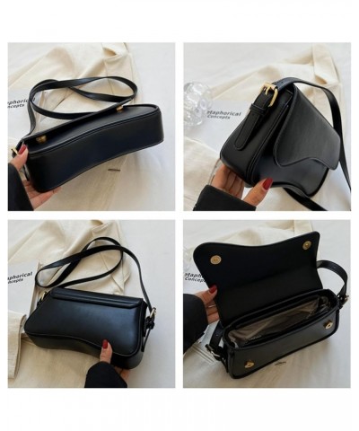 Shoulder Bag for Women Trendy Crossbody Purse Vegan Leather Hobo Handbags Clutch with Removable Strap Black $12.76 Hobo Bags