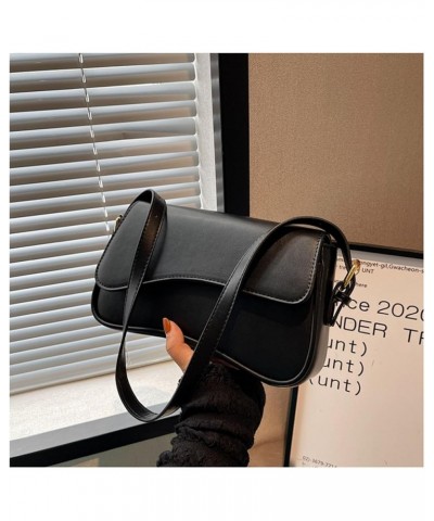 Shoulder Bag for Women Trendy Crossbody Purse Vegan Leather Hobo Handbags Clutch with Removable Strap Black $12.76 Hobo Bags