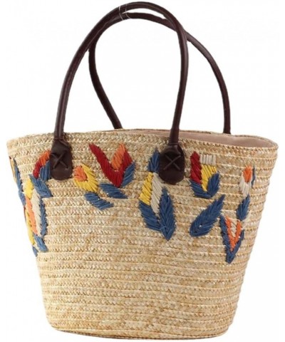 Embroidered woven handbag casual straw bag beach bag Gifts for Women Jidingyezi $34.33 Totes