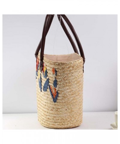 Embroidered woven handbag casual straw bag beach bag Gifts for Women Jidingyezi $34.33 Totes