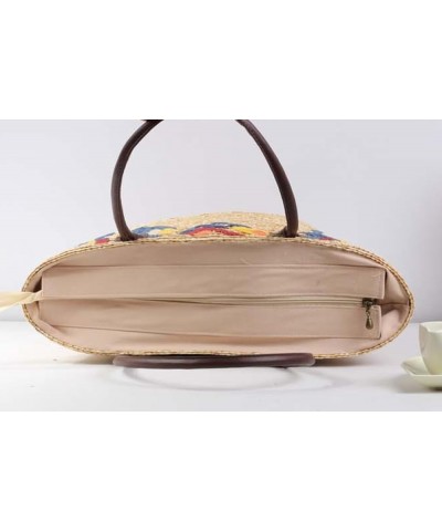 Embroidered woven handbag casual straw bag beach bag Gifts for Women Jidingyezi $34.33 Totes