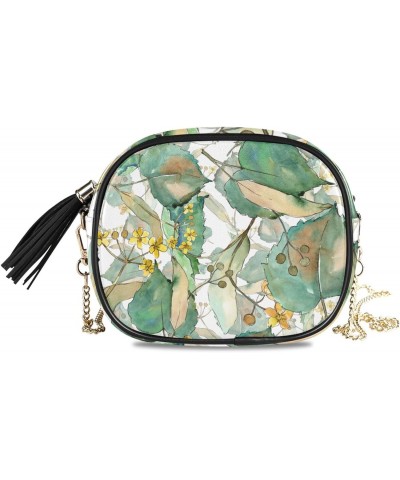 Women's Linden Leaves Green Tropical Plant(1) Crossbody Bag Fashion Purses Bag Cross Body Bag Shoulder Handbag with Adjustabl...