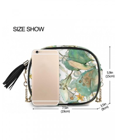 Women's Linden Leaves Green Tropical Plant(1) Crossbody Bag Fashion Purses Bag Cross Body Bag Shoulder Handbag with Adjustabl...