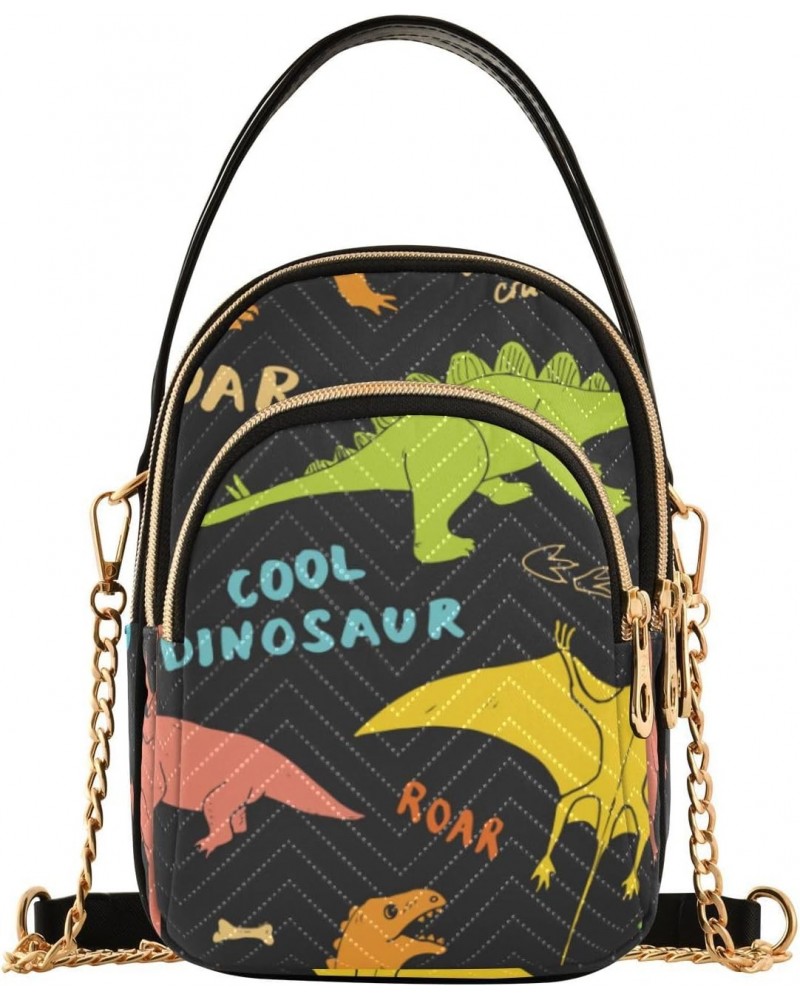 Dinosaurs Crossbody Bags for Women Cell Phone Purse Wallet with Removable Chain Shoulder Handbag for Travel Work Phone Passpo...