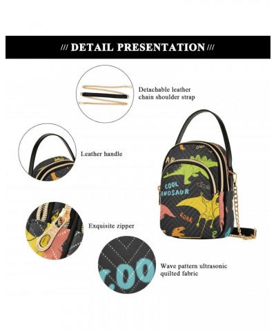 Dinosaurs Crossbody Bags for Women Cell Phone Purse Wallet with Removable Chain Shoulder Handbag for Travel Work Phone Passpo...