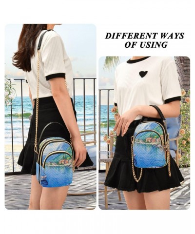 Lakeside View Small Crossbody Sling Bag for Women Cell Phone Purse Bag Shoulder Handbags with 3 Pockets $15.07 Crossbody Bags