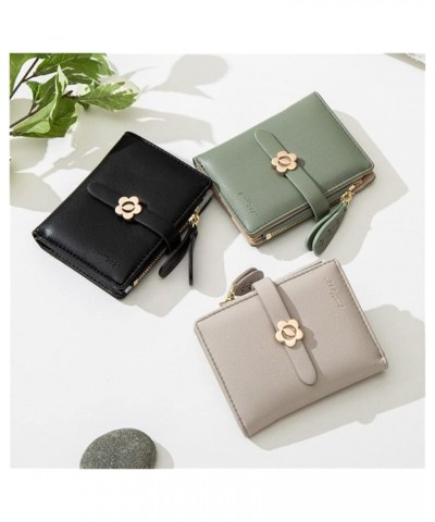 Korean Style Small Fresh Casual Zipper Buckle Short Wallet Student Wallet (Size : Black) Green $47.25 Wallets