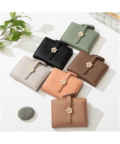 Korean Style Small Fresh Casual Zipper Buckle Short Wallet Student Wallet (Size : Black) Green $47.25 Wallets