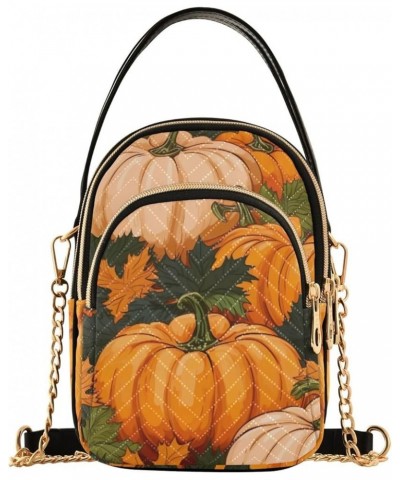 Watercolor Pumpkins Womens Shoulder Bags Crossbody, Womens Shoulder Purse, Shoulder Bag for Women Autumn Pumpkins With Leaves...