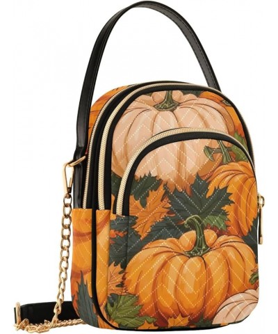 Watercolor Pumpkins Womens Shoulder Bags Crossbody, Womens Shoulder Purse, Shoulder Bag for Women Autumn Pumpkins With Leaves...