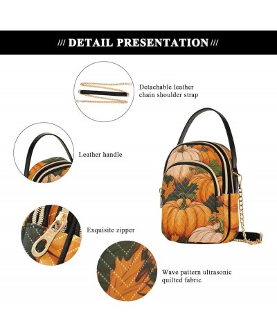 Watercolor Pumpkins Womens Shoulder Bags Crossbody, Womens Shoulder Purse, Shoulder Bag for Women Autumn Pumpkins With Leaves...