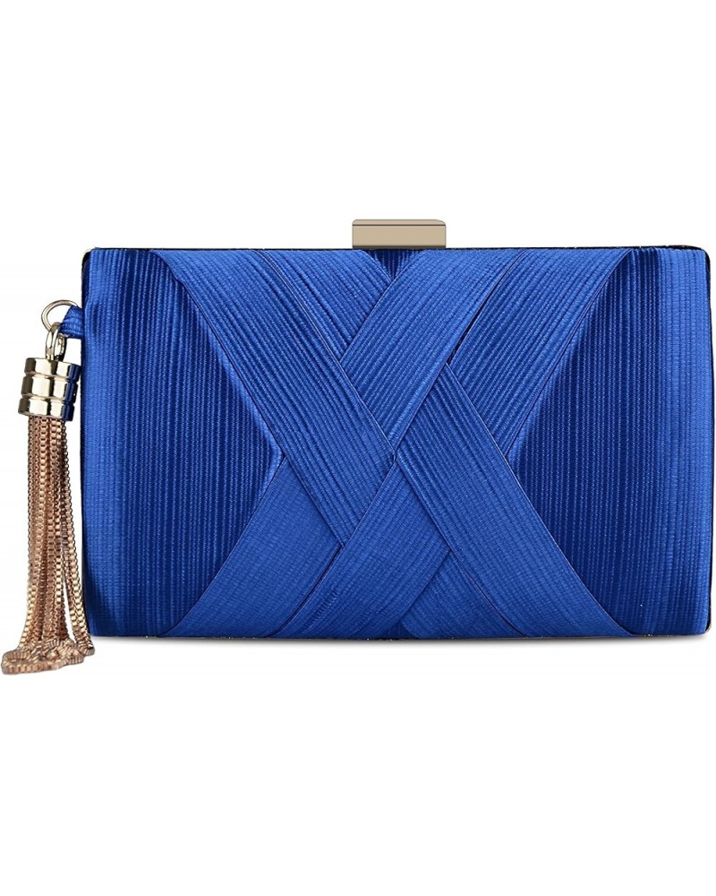 Tassel Evening Bags Clutch Purses for Women for Wedding Prom Night out Party Blue $11.71 Evening Bags