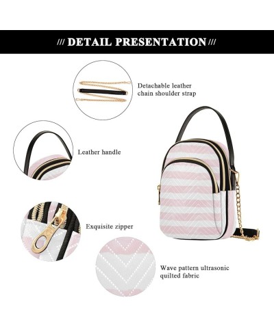 Stripe Pink Design Phone Purse with Strap PU Leather Quilted Women's Wallet Purse Women's Shoulder Purses Watercolor Stripes ...