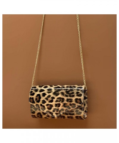 Leopard Evening Handbag Women Envelope Clutch Patent Leather Glossy Purse with Shoulder Chain Strap Brown Leopard $10.71 Even...