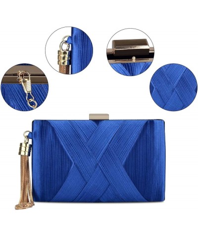 Tassel Evening Bags Clutch Purses for Women for Wedding Prom Night out Party Blue $11.71 Evening Bags