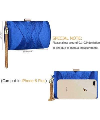 Tassel Evening Bags Clutch Purses for Women for Wedding Prom Night out Party Blue $11.71 Evening Bags