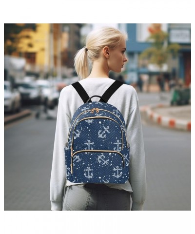 Blue Anchor Backpack Purse for Women Anti-theft Small Fashion Travel Backpack Back Pack Handbag Lady Purse,S Small $14.88 Bac...