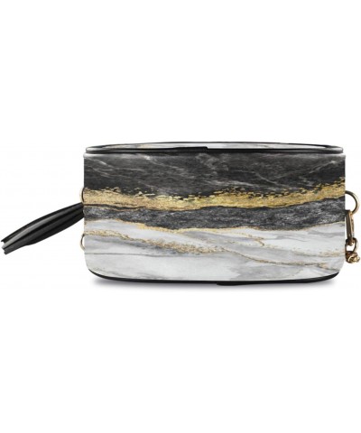 Crossbody Purse Small Crossbody Bags Shoulder Handbags Gold Black Marble for Women $13.74 Shoulder Bags