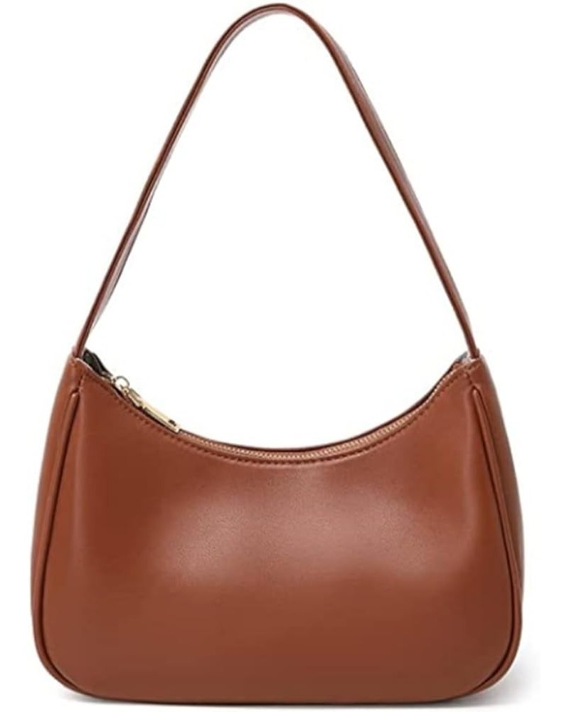 Shoulder Bags for Women, Leather Hobo Sling Tote Handbag Mini Clutch Purse with Zipper Closure for Office Lady Brown $11.74 S...