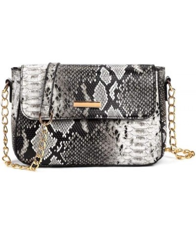 Retro Snakeskin Pattern Crossbody Bags Envelope Clutch Purse for Women Evening Party Prom Chain Shoulder Handbag Black $10.79...