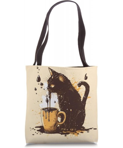 Funny Cat mother coffee lover Design Kitten Humor Cat Lover Tote Bag $10.14 Totes